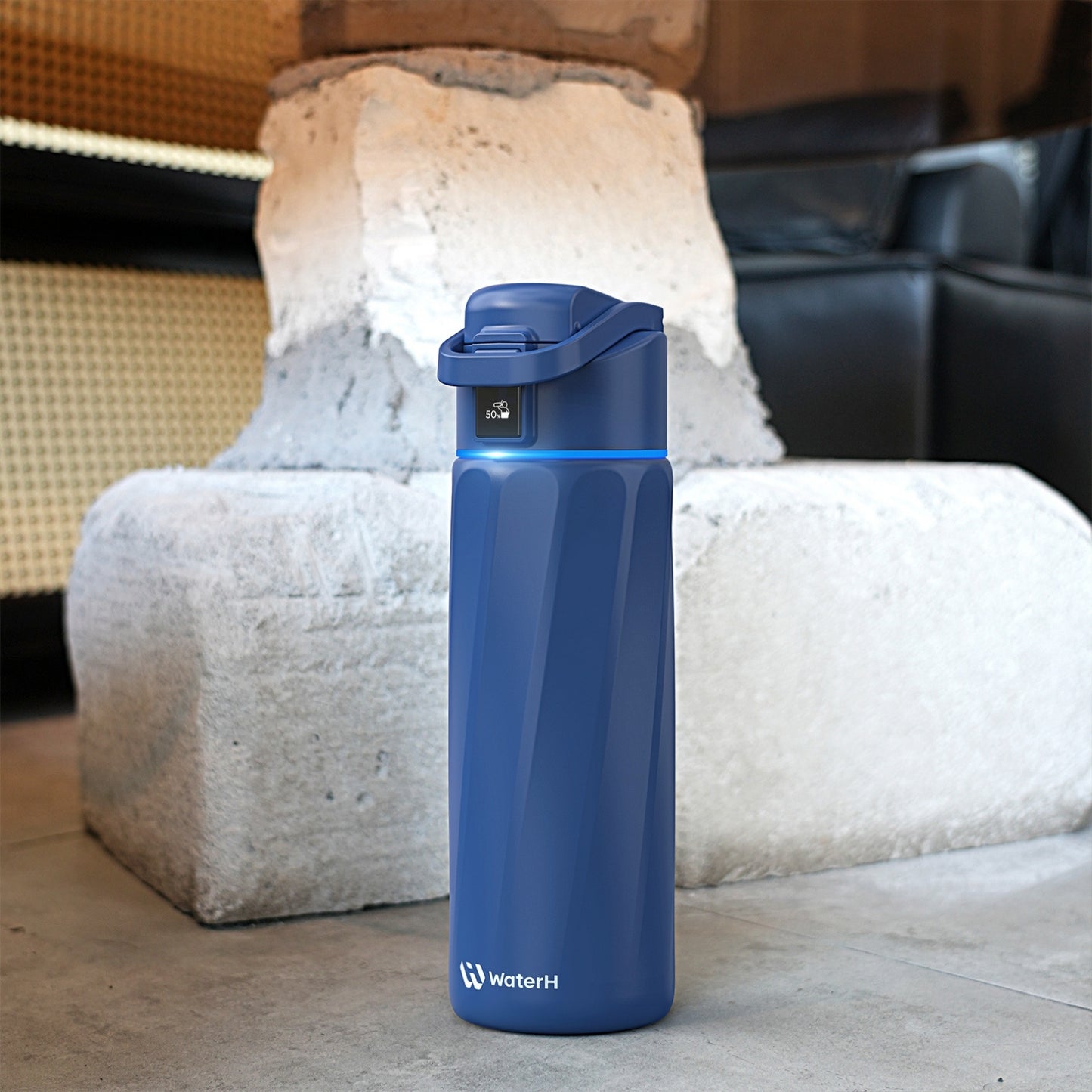 WaterH 24oz Mavi – WaterH Akıllı Termos 710 ml Mavi Renk Lifestyle 1