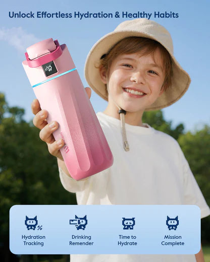WaterH 16oz pembe – WaterH Boost Akıllı Termos Kids 473 ml pembe Renk