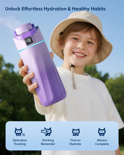 WaterH 16oz mor – WaterH Boost Akıllı Termos Kids 473 ml mor Renk