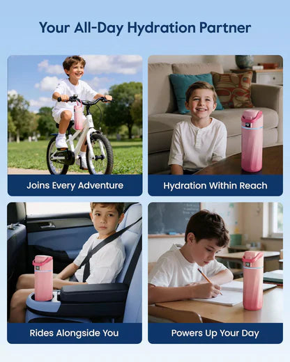 WaterH 16oz pembe – WaterH Boost Akıllı Termos Kids 473 ml pembe Renk