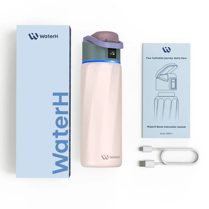 WaterH 24oz Pembe – WaterH Akıllı Termos Kutu İçeriği – WaterH Akıllı Termos 710 ml Pembe Renk
