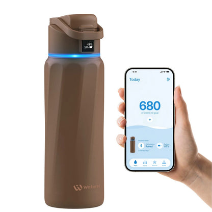 WaterH 24oz Kahverengi – WaterH Akıllı Termos 710 ml Kahverengi Renk Uygulama Görünümü